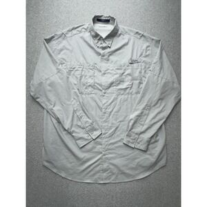Columbia PFG Tamiami‎ Shirt Mens XL Gray Long Sleeve Omni-Shade Fishing Outdoors